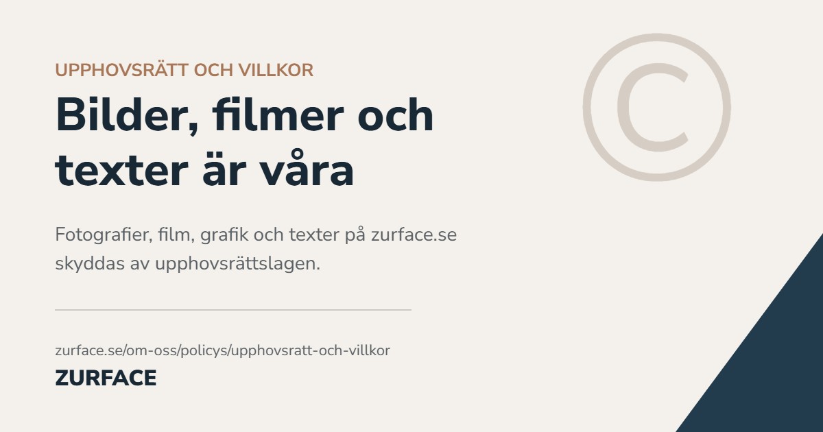 Grafik: Bilder, filmer och texter på zurface.se skyddas av upphovsrättslagen
