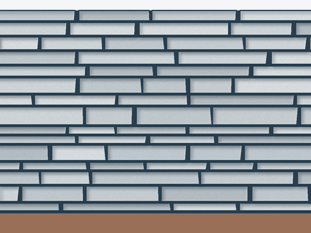 Illustration av mur av staplade skivor
